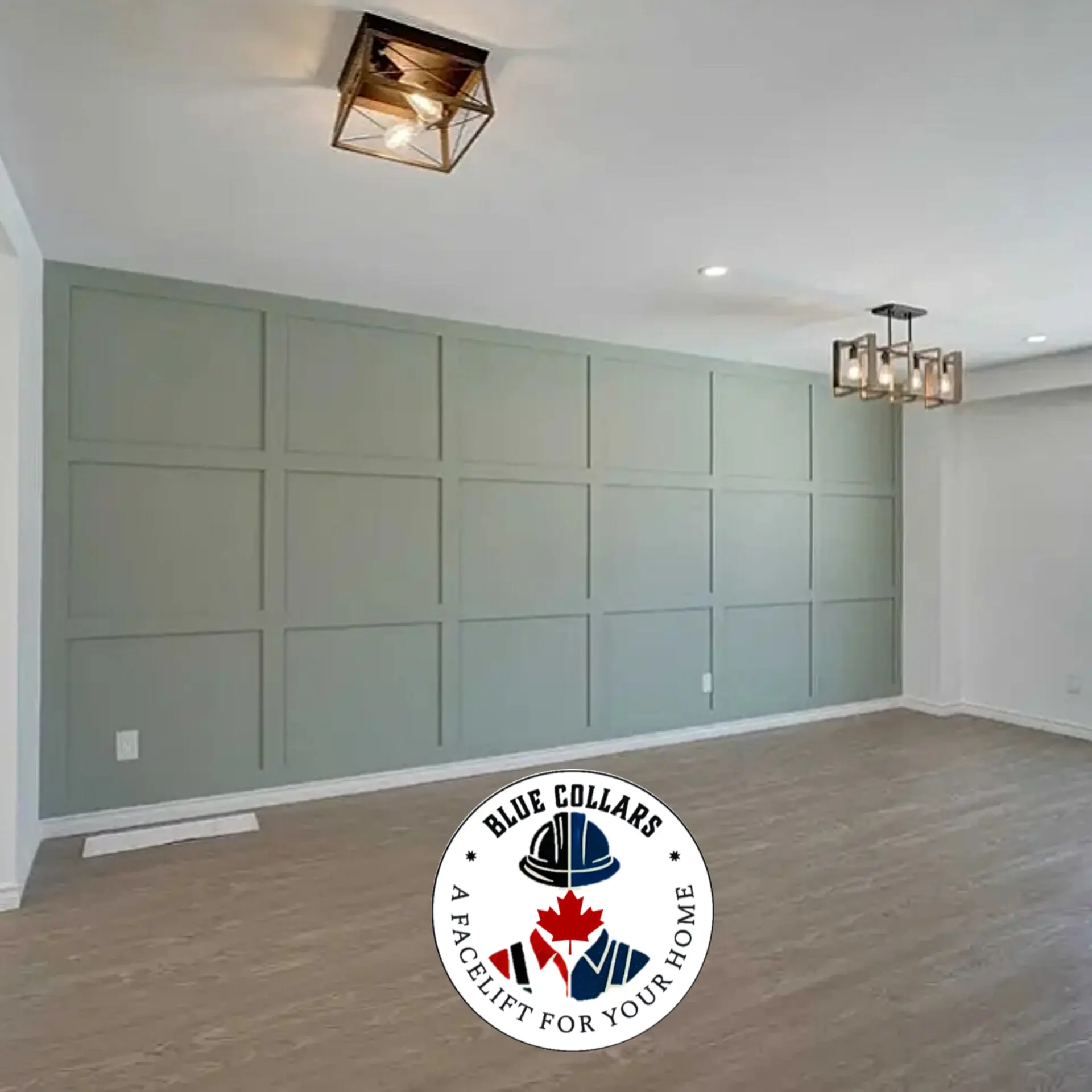 Wood panel walls Modern accent wall installed in Hamilton GTA