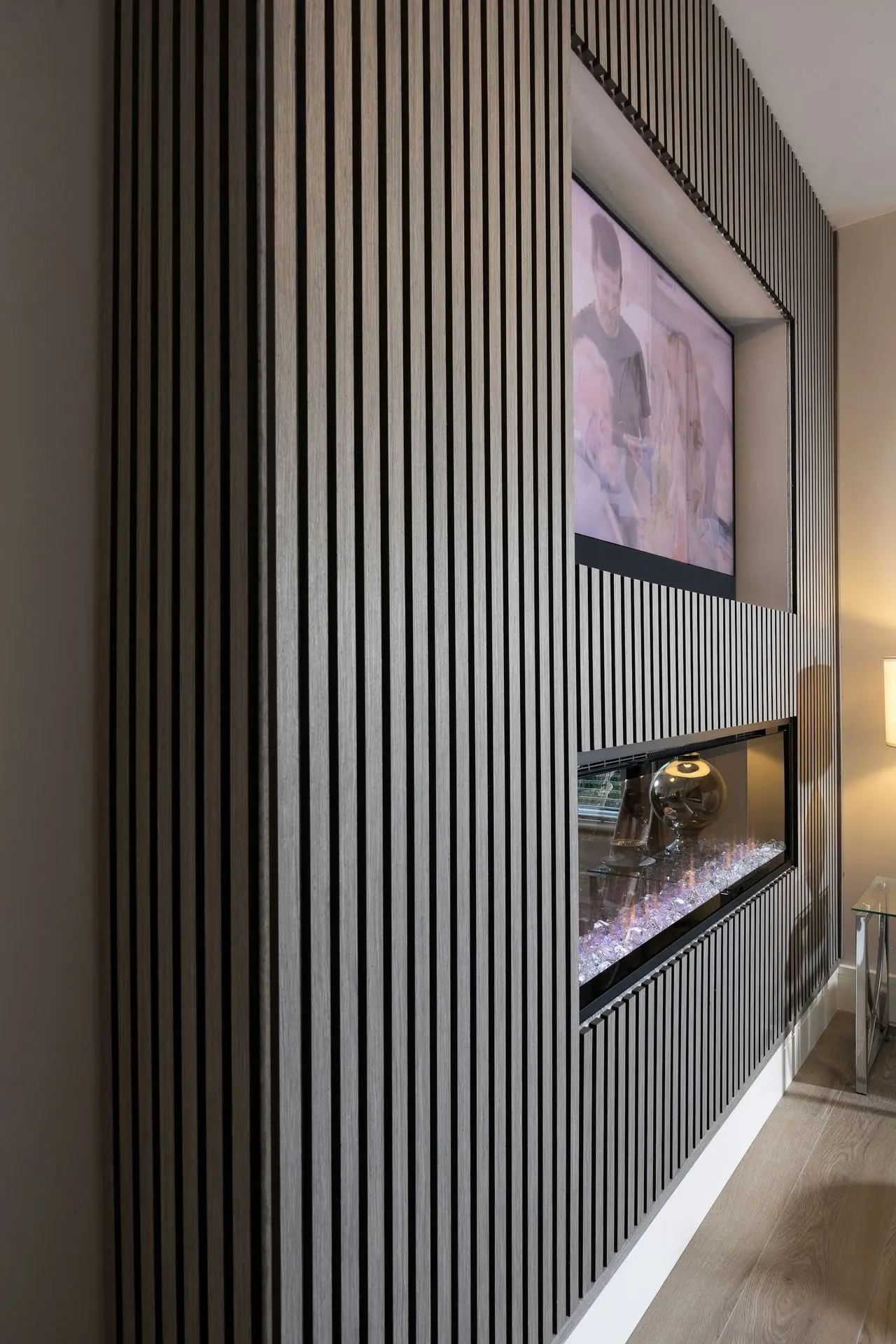Modern Media wall installed in Milton Home GTA