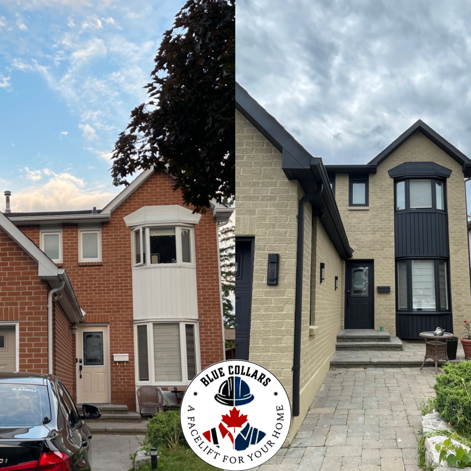 exterior painting before and After, Brampton